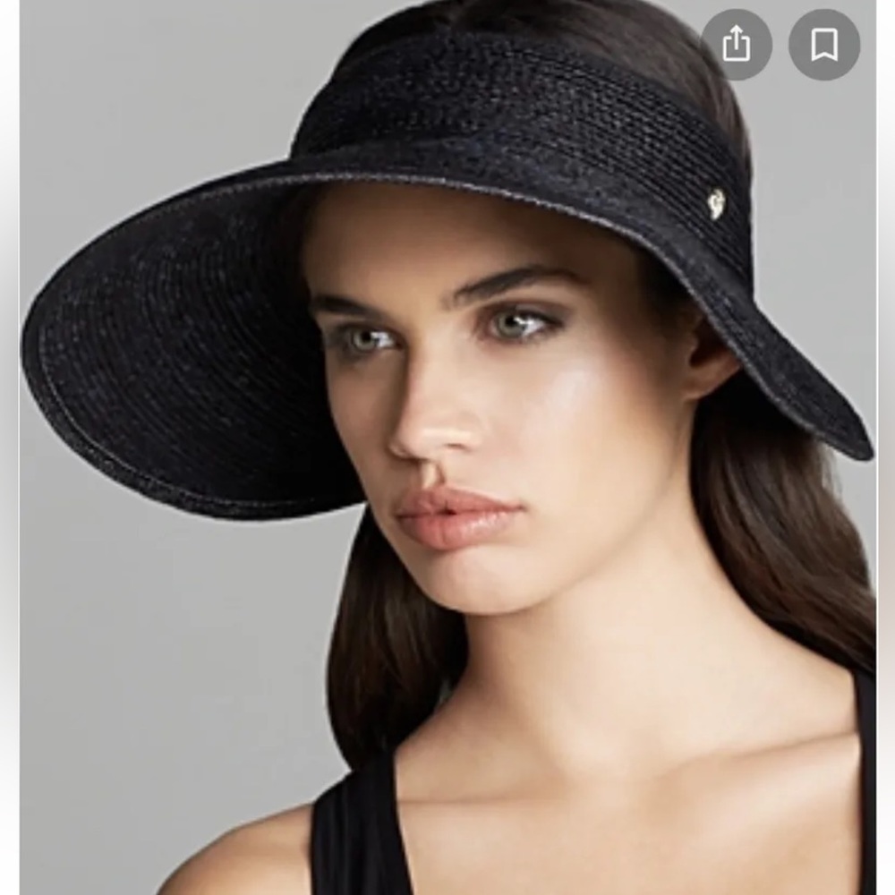 Helen Kaminski Mai Visor Hat in black packable style